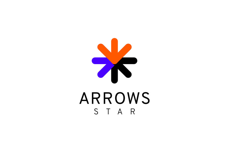 Arrow Star Round Simple Logo Logo Template