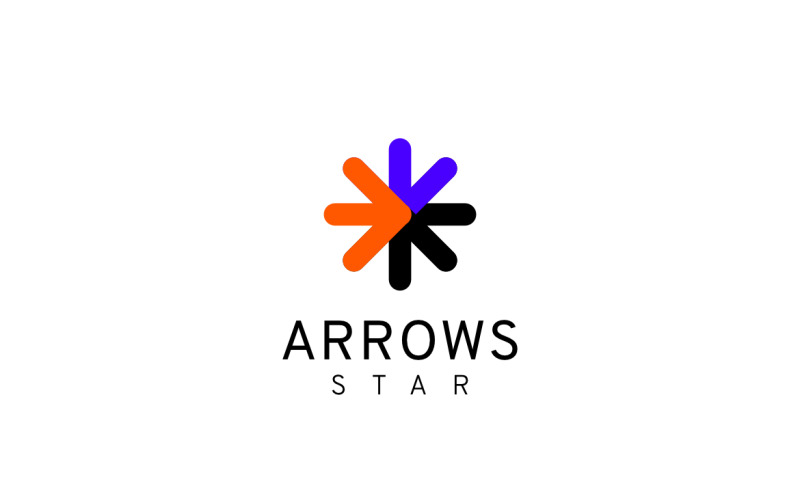 Arrow Star Round Tech Logo Logo Template