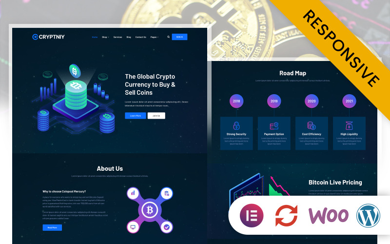 Cryptniy - Cryptocurrency Elementor WordPress Theme