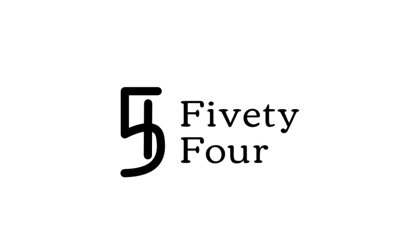 Five Four Monogram Simple Logo Logo Template