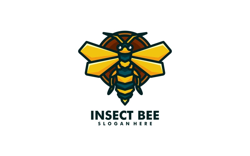 Insect Bee Simple Mascot Logo Style Logo Template