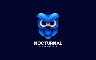 Nocturnal Owl Gradient Logo
