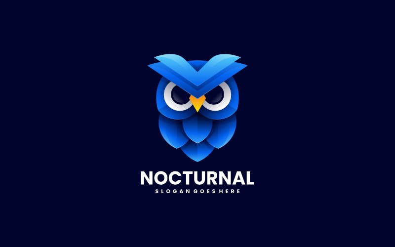 Nocturnal Owl Gradient Logo Logo Template