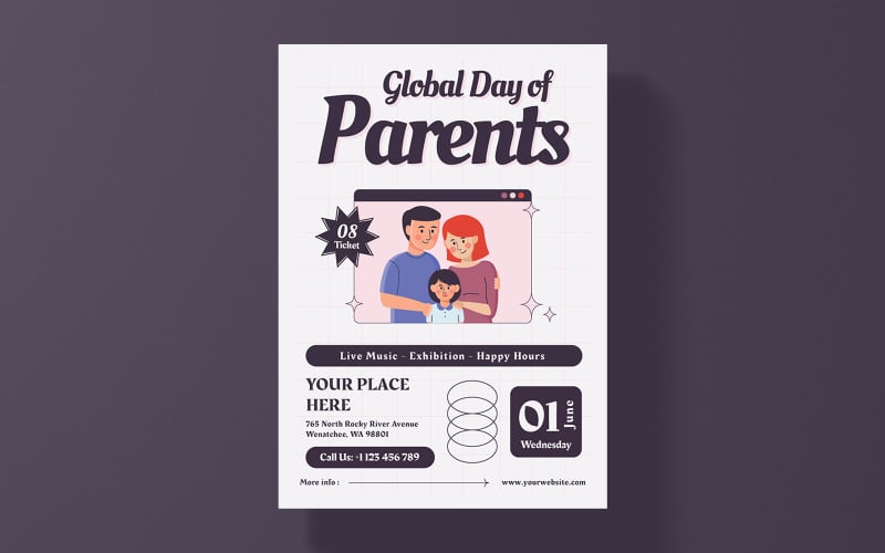 Parents Day Flyer Template Corporate Identity