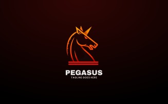 Pegasus Line Art Gradient Logo