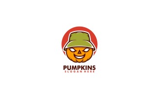 Pumpkin Mascot Cartoon Logo