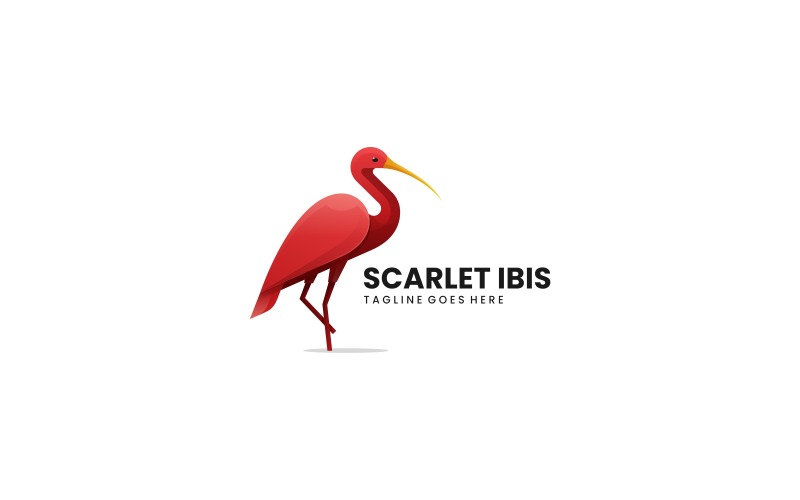 Scarlet Ibis Gradient Logo Style Logo Template