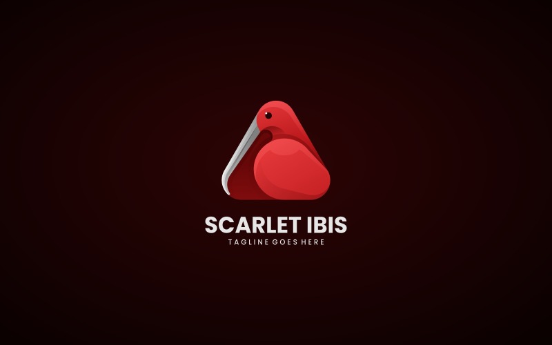 Triangle Scarlet Ibis Gradient Logo Logo Template