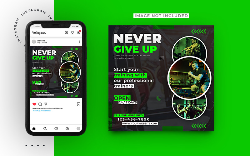 Fitness & Gym Social Media Post Banner Template