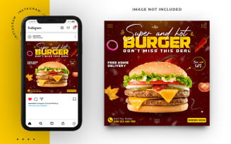 Food Burger Social Media Promo Template