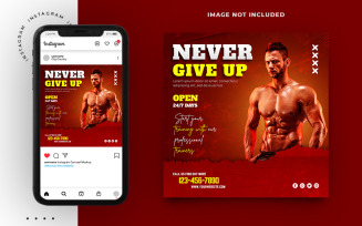 Gym & Fitness Social Media Instagram Post And Web Banner Template
