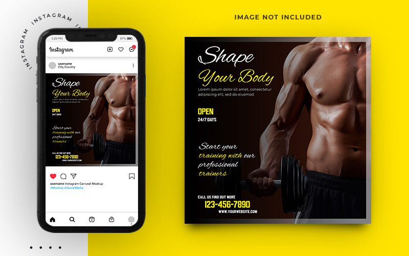 Social Media Gym And Fitness Post Template