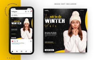 Winter Sale Fashion Social Media Post Template