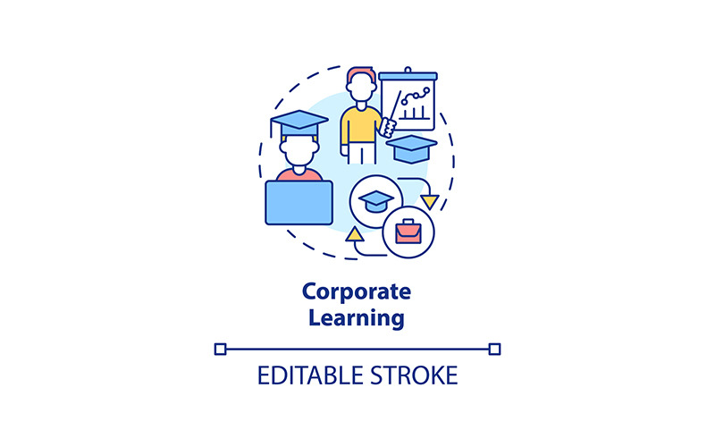 Corporate Learning Concept Icon Icon Set