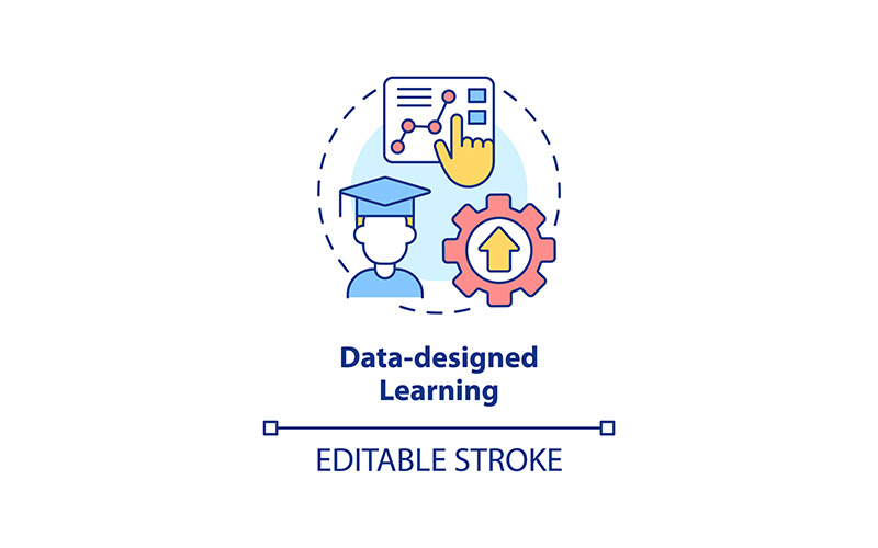 Data-designed Learning Concept Icon Icon Set