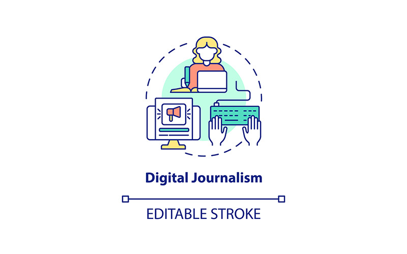Digital Journalism Concept Icon Icon Set