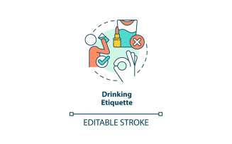 Drinking Etiquette Concept Icon