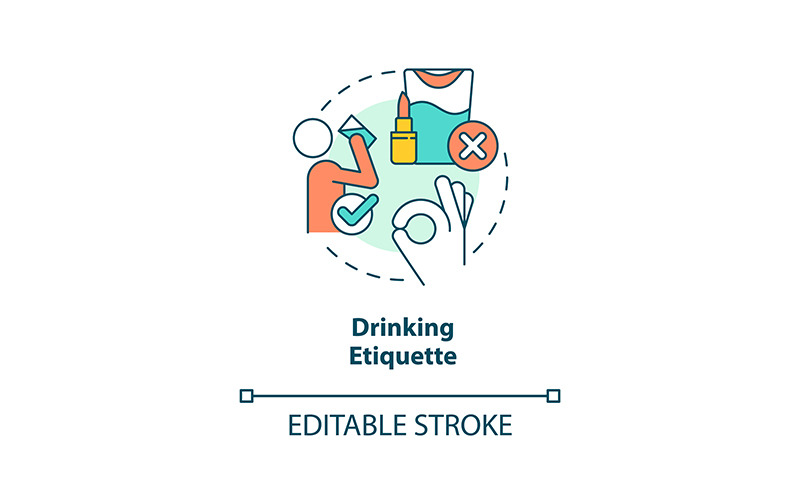 Drinking Etiquette Concept Icon Icon Set