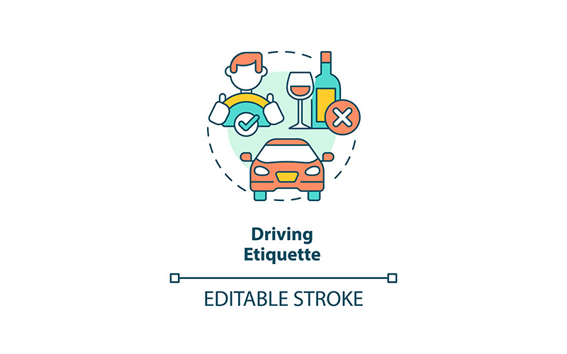 Driving Etiquette Concept Icon Icon Set