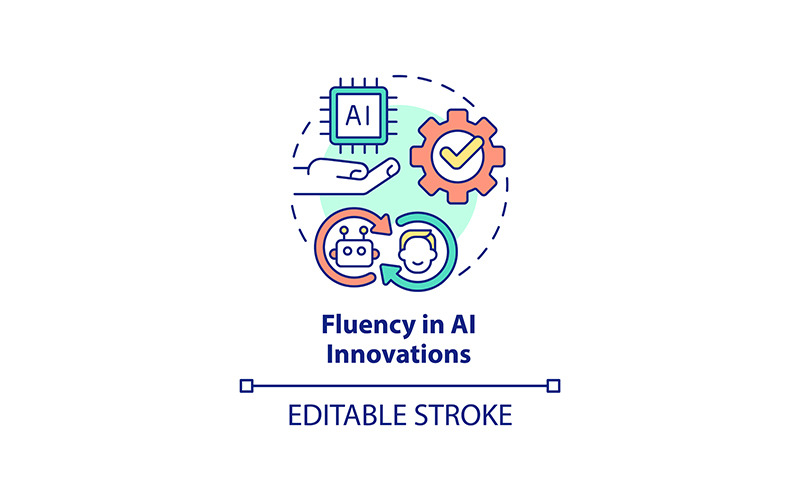 Fluency In AI Innovations Concept Icon Icon Set
