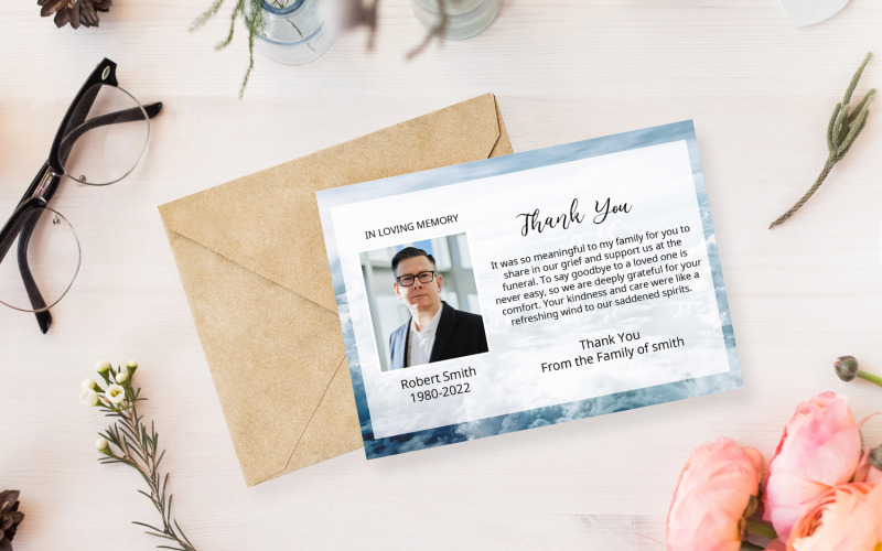 Funeral Thank You Card Template Corporate Identity