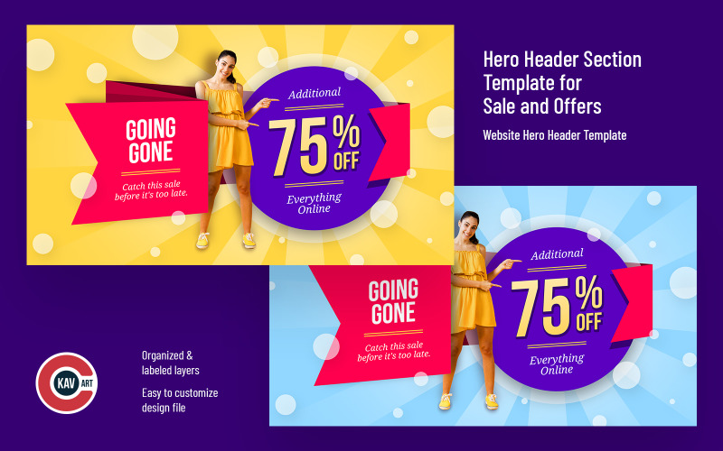 Hero Header Section Template for Fashion Sale and Offers Corporate Identity
