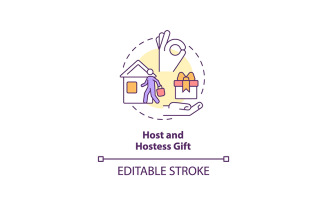 Host And Hostess Gift Concept Icon