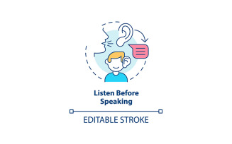 Listen Before Speaking Concept Icon