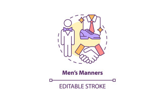 Men Manners Concept Thin Line Icon