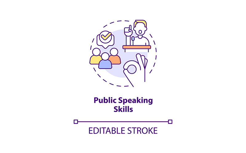 Public Speaking Skills Concept Icon Icon Set