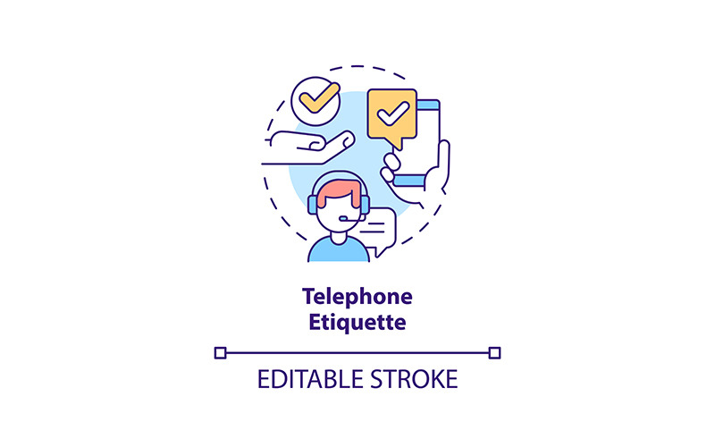 Telephone Etiquette Concept Icon Icon Set