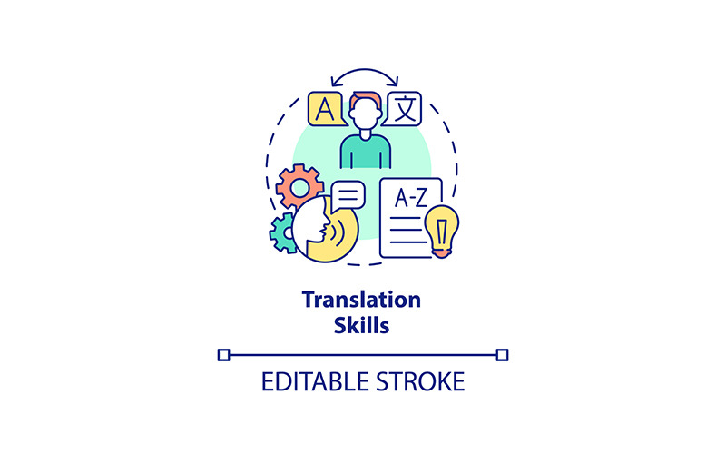 Translation Skills Concept Icon Icon Set