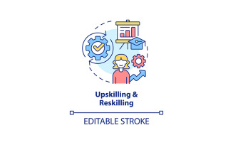 Upskilling And Reskilling Concept Icon