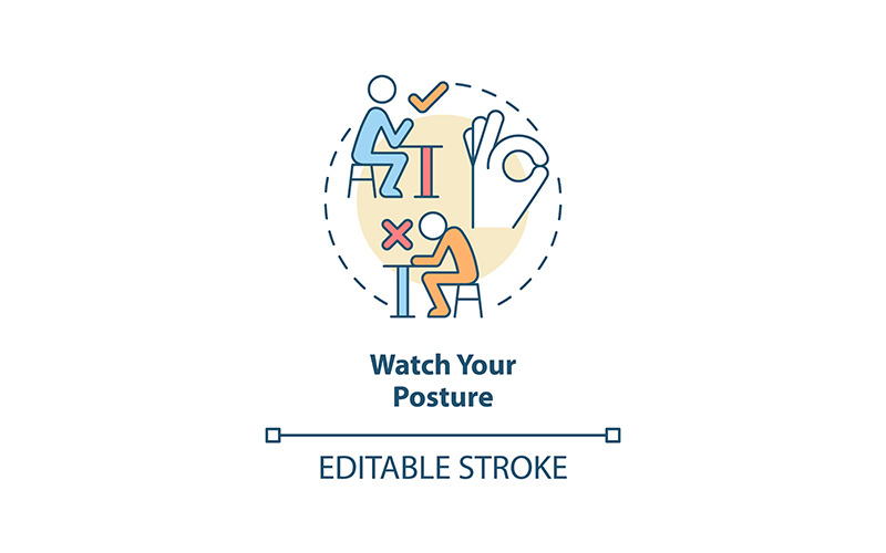 Watch Your Posture Concept Icon Icon Set