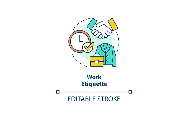Work Etiquette Concept Icon Icon Set