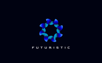 Abstract Blue Tech Gradient Logo Design
