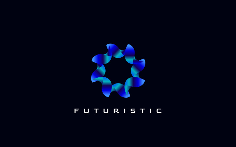 Abstract Blue Tech Gradient Logo Design Logo Template
