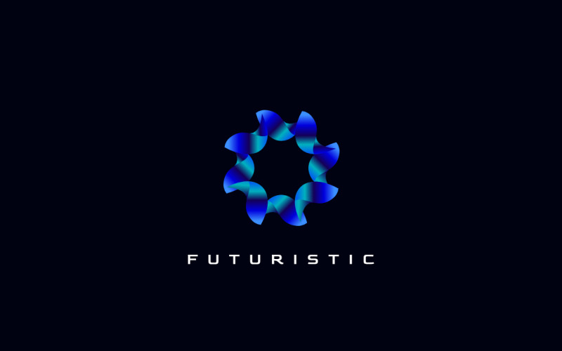 Abstract Blue Tech Gradient Logo Logo Template