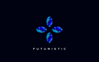Abstract Blue Tech Logo Template
