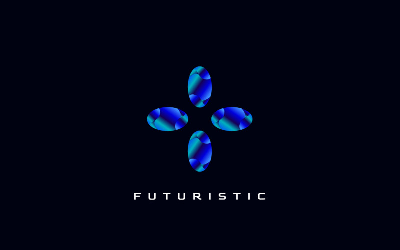 Abstract Blue Tech Logo Template