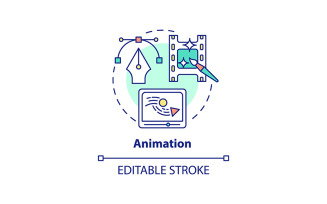 Animation Thin Line Concept Icon