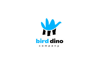 Bird Dino Dual Meaning Logo
