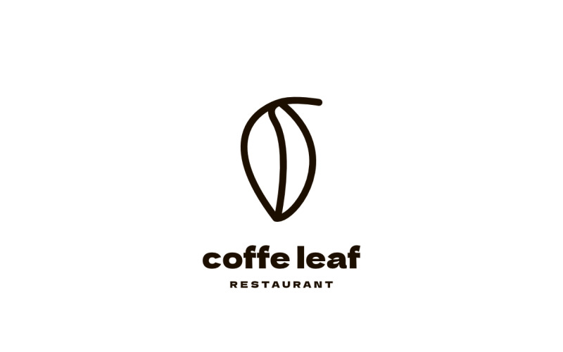 Coffee Leaf Restaurant Logo Logo Template