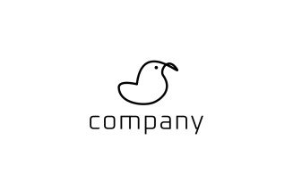 Duck Company Line Modern Logo