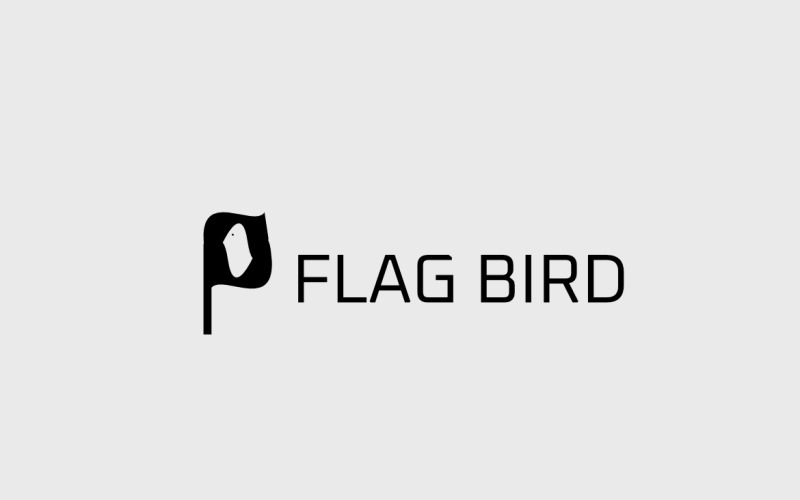 Flag Bird Negative Space Logo Logo Template