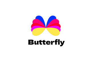 Flat Butterfly Beautiful Logo