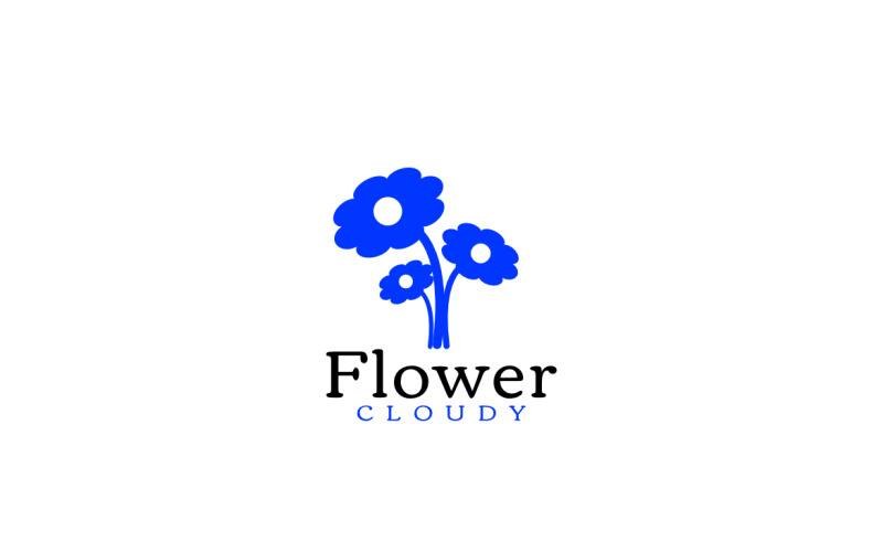 Flower Cloudy Dual Meaning Logo Logo Template