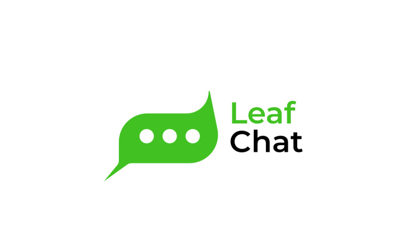 Leaf Chat Simple App Logo Logo Template