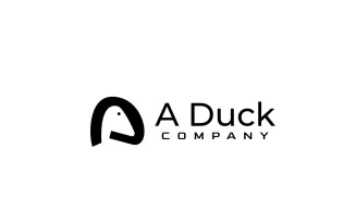 Letter A Duck Negative Space Logo