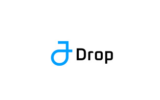 Letter J Drop Tech Typography Logo